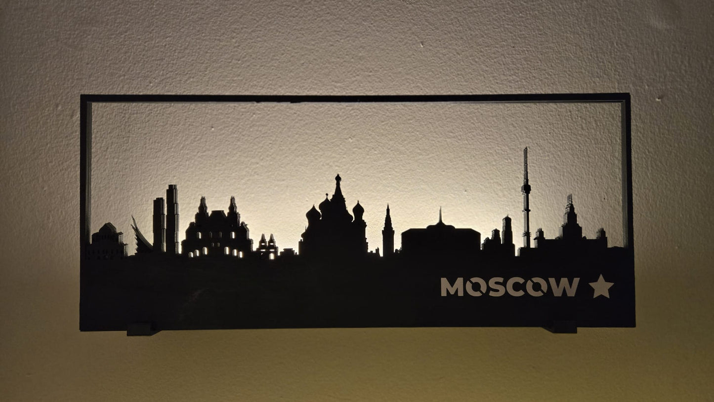 Moscow Skyline wood material Wall Art – Laser-Cut Cityscape Décor