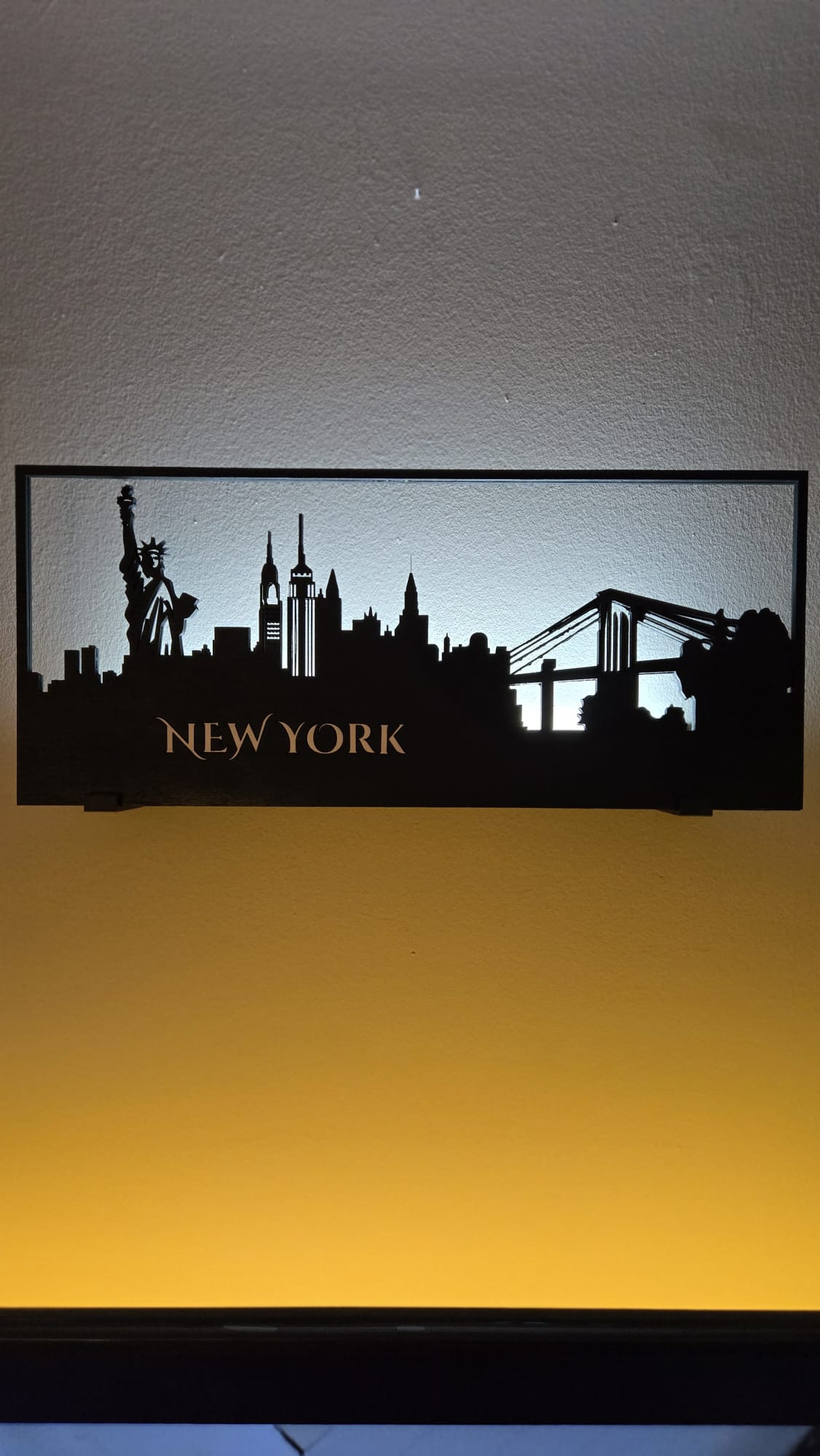 New York Skyline LED Wall Art | Laser-Cut Cityscape Silhouette Decor