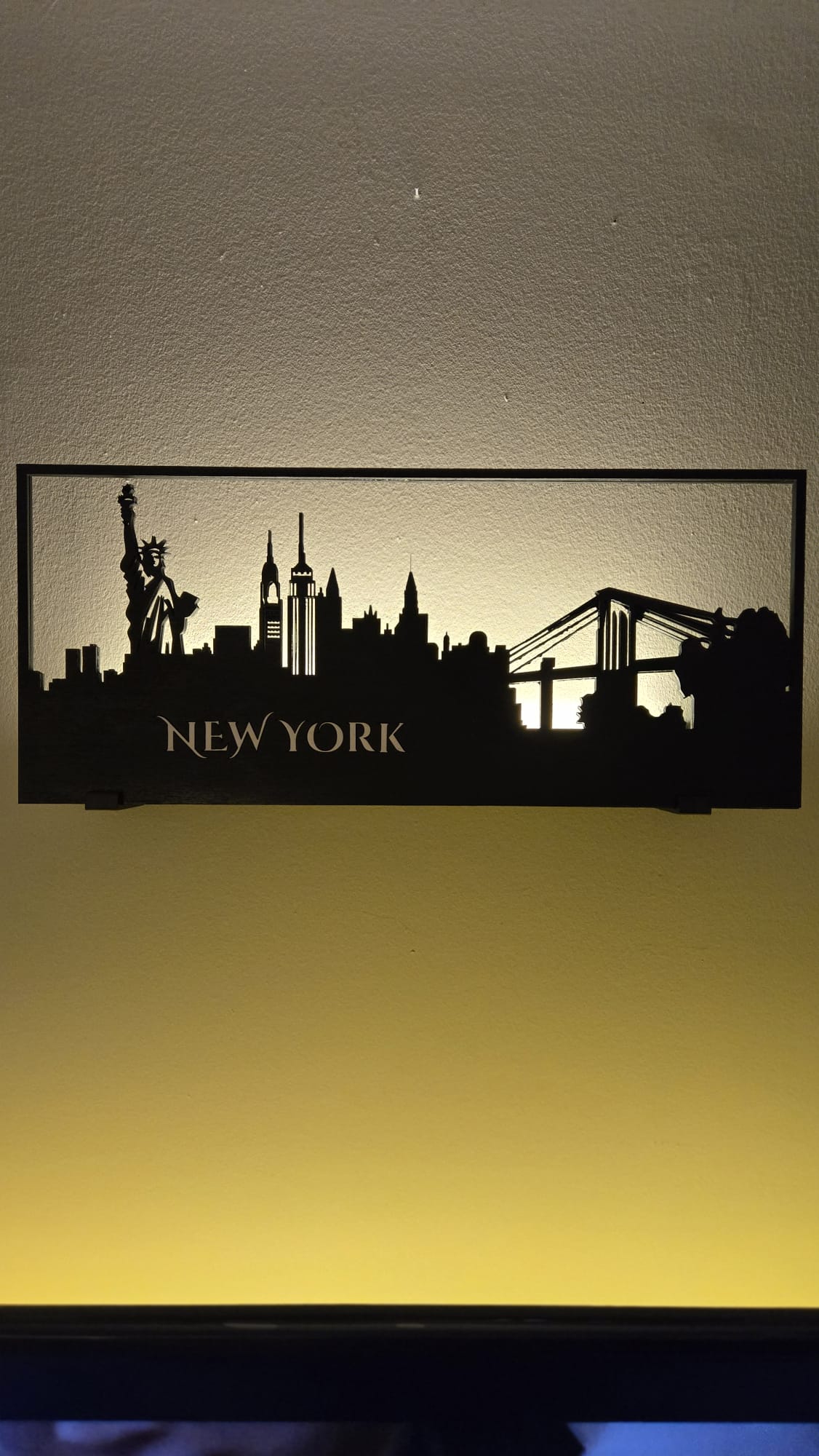 New York Skyline LED Wall Art | Laser-Cut Cityscape Silhouette Decor