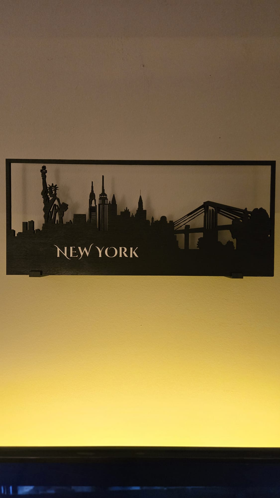 New York Skyline LED Wall Art | Laser-Cut Cityscape Silhouette Decor