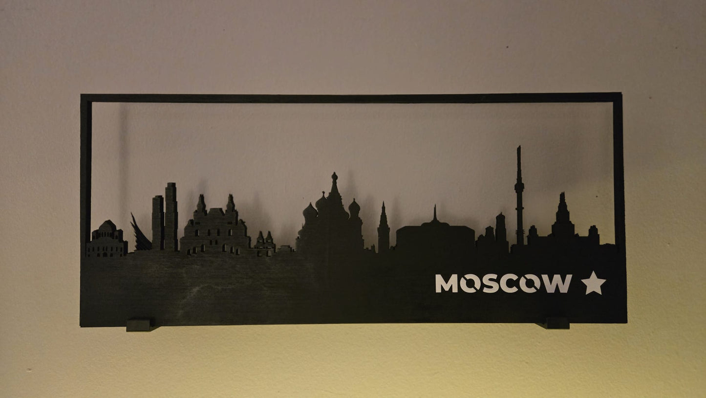 Moscow Skyline wood material Wall Art – Laser-Cut Cityscape Décor