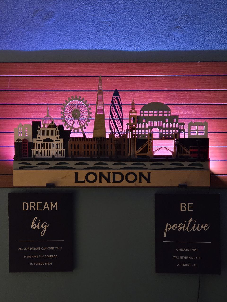 London City Skyline Wall Art – Layered Laser Cut Wooden Cityscape