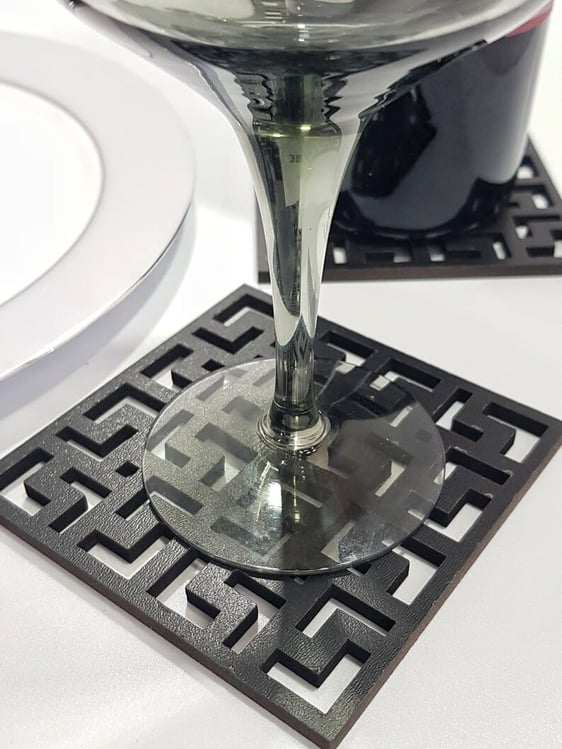 coaster laser cut detailed