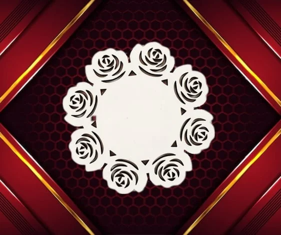 white coaster rose flower design