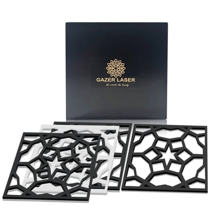 rectangle laser cut coaster