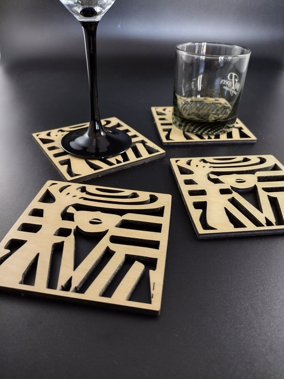 rectangle laser cut coaster
