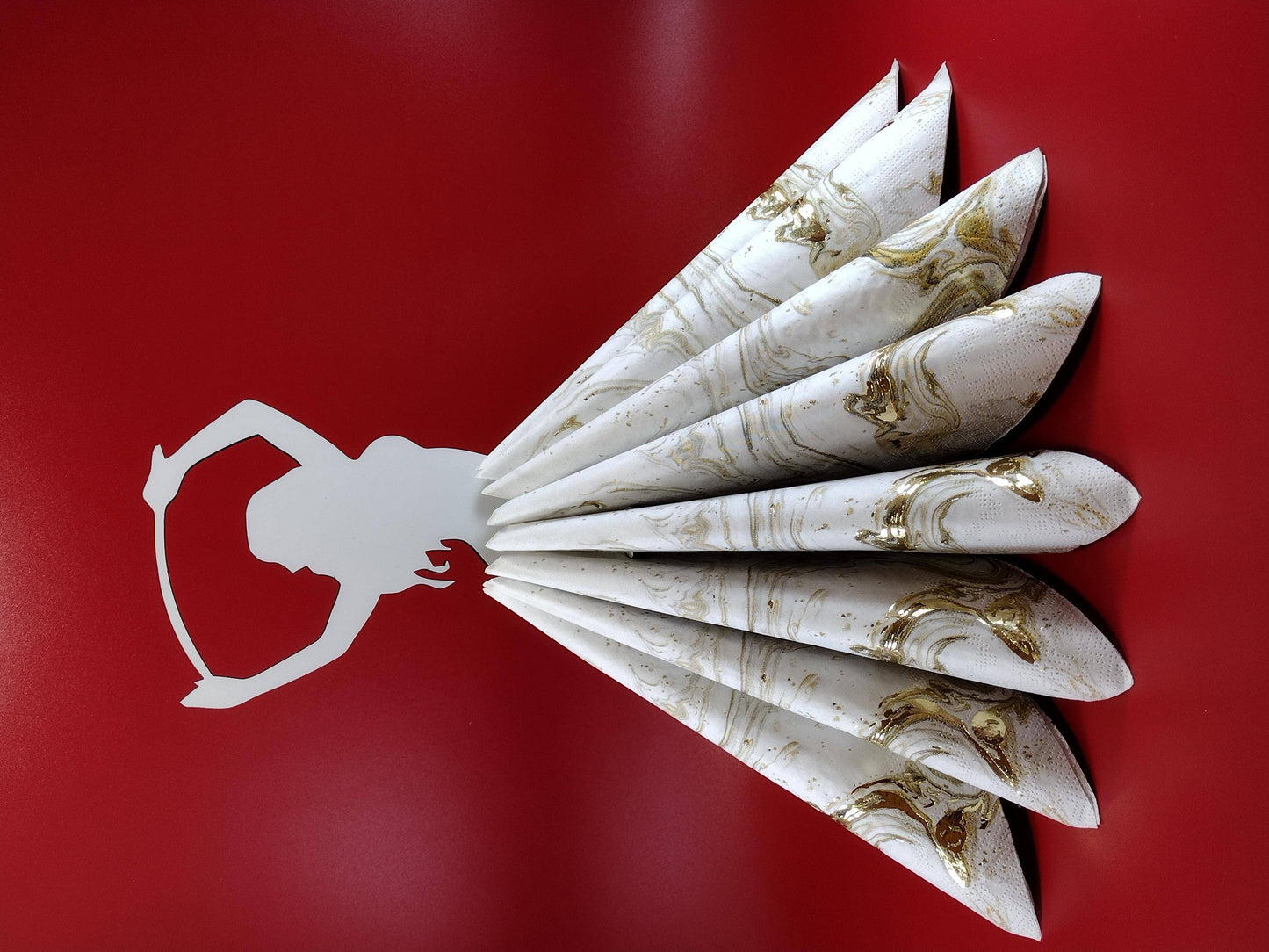 Cocktail Napkin Holder for Dinner Table, Exotic Sword Dancer