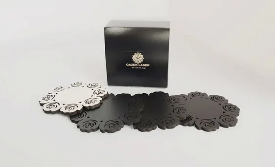 coaster set of 4 laser cut