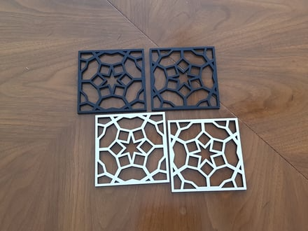 black and white coaster
