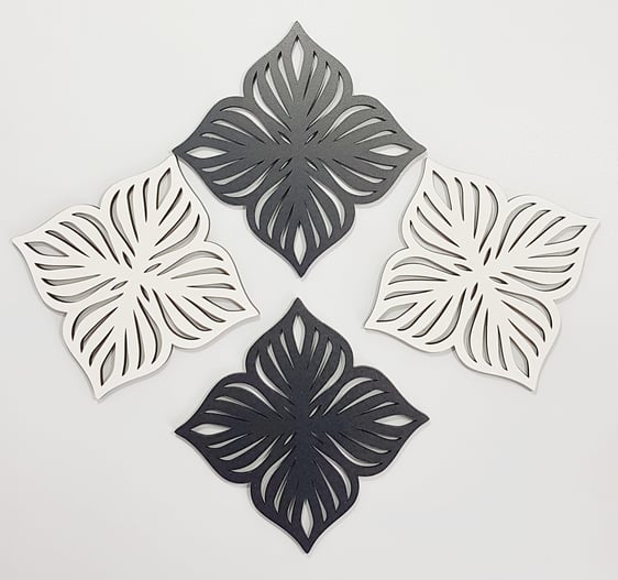 Coaster set of 4 laser cut