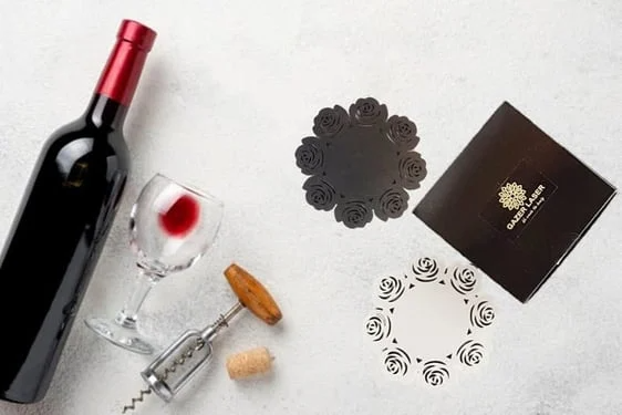 coaster for gifting rose flower design