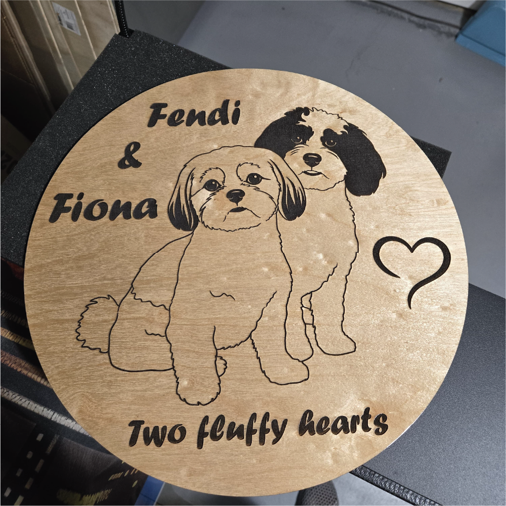 Custom Pet & Portrait Engraving on Premium Birch Wood