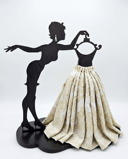 Napkin Holder with Cute Lady Dressing Design - Wood Laser Cut