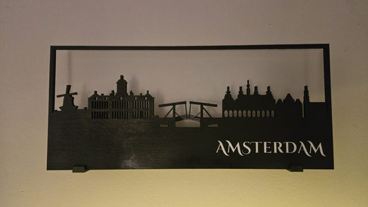 Amsterdam Skyline LED Wall Art | Laser-Cut Cityscape Silhouette Decor