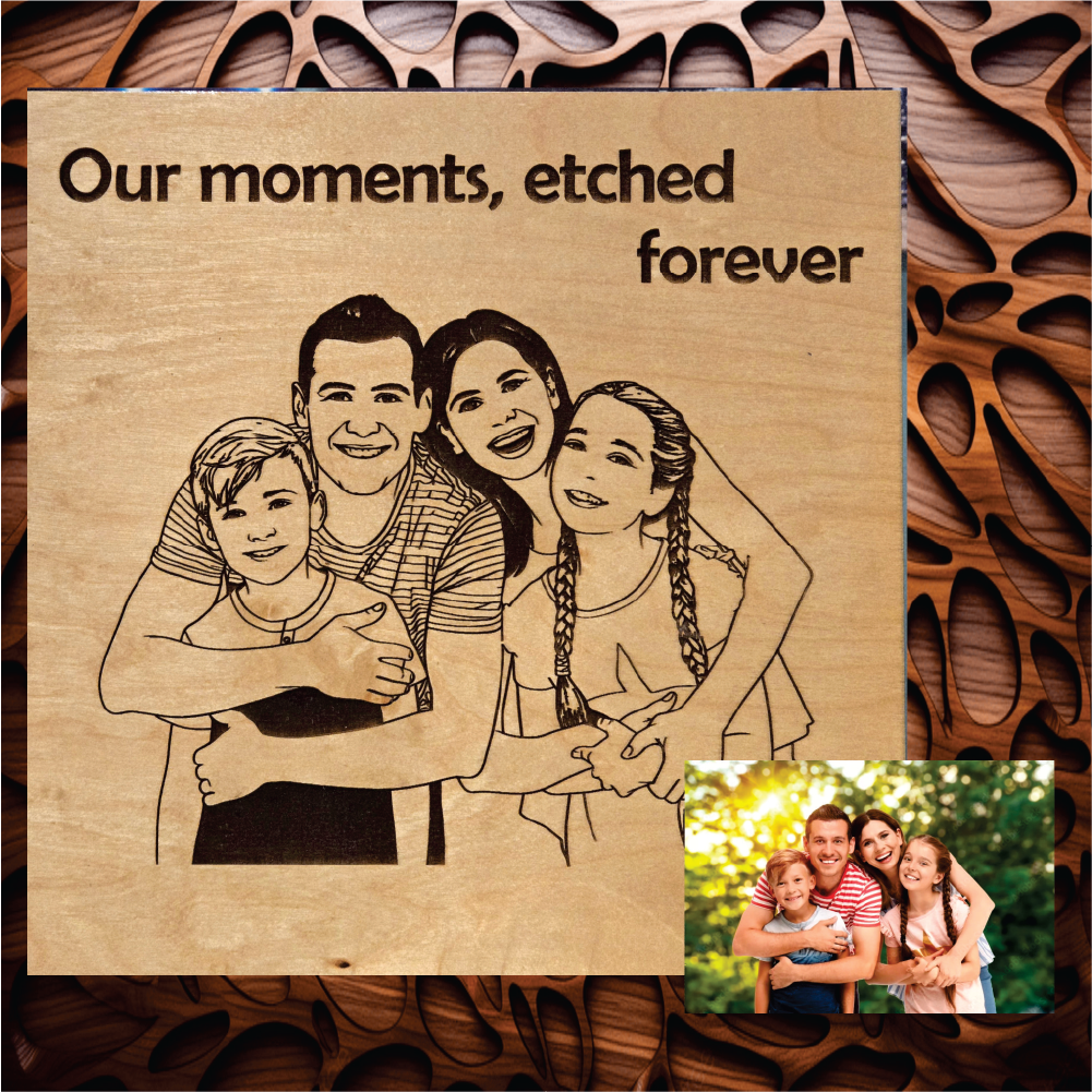 Custom Pet & Portrait Engraving on Premium Birch Wood - Gazer Laser 