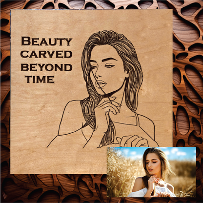 Custom Pet & Portrait Engraving on Premium Birch Wood - Gazer Laser 