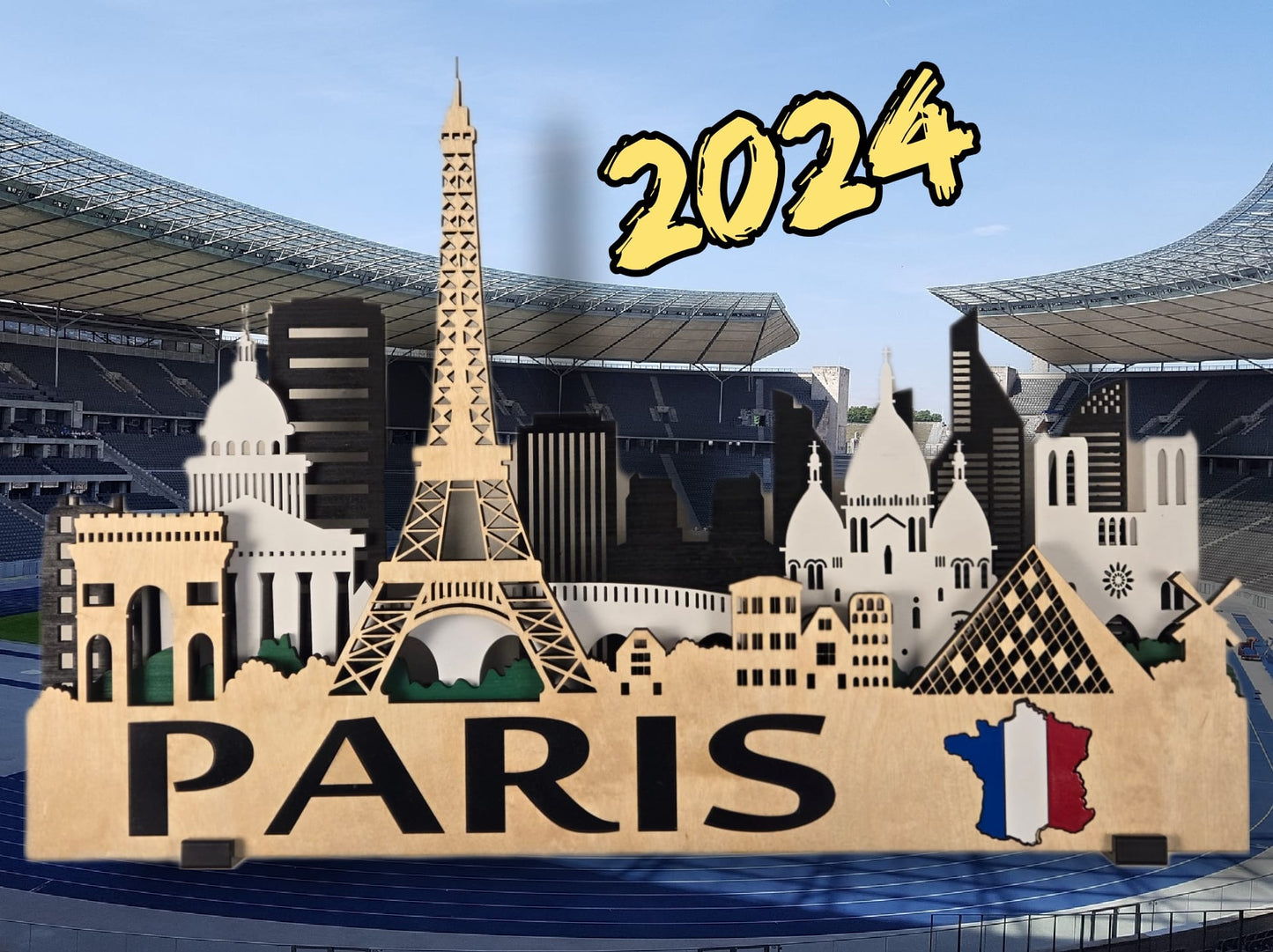 Paris City Skyline 3D Layered Laser Cut Wooden Wall Art | GAZER LASER