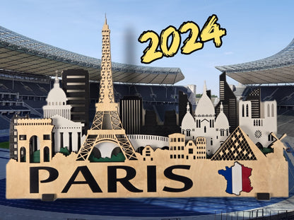 Paris City Skyline 3D Layered Laser Cut Wooden Wall Art | GAZER LASER
