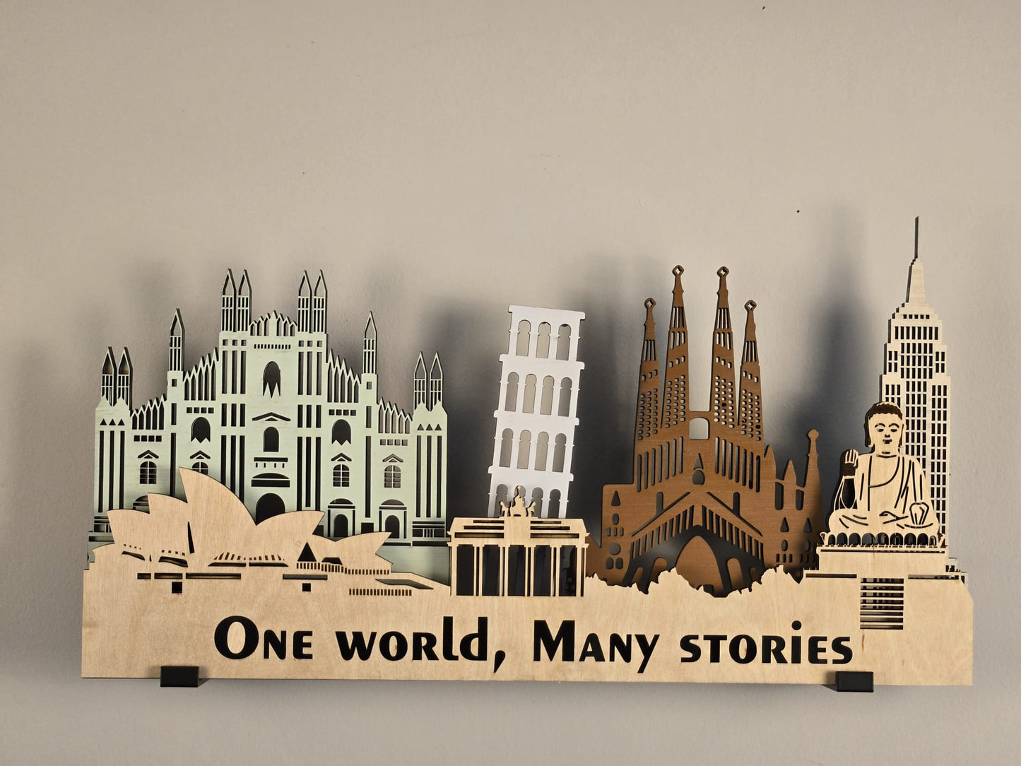 World Series - Europe 3D Layered Laser Cut Wooden Cityscape Wall Art - Modern Home Decor