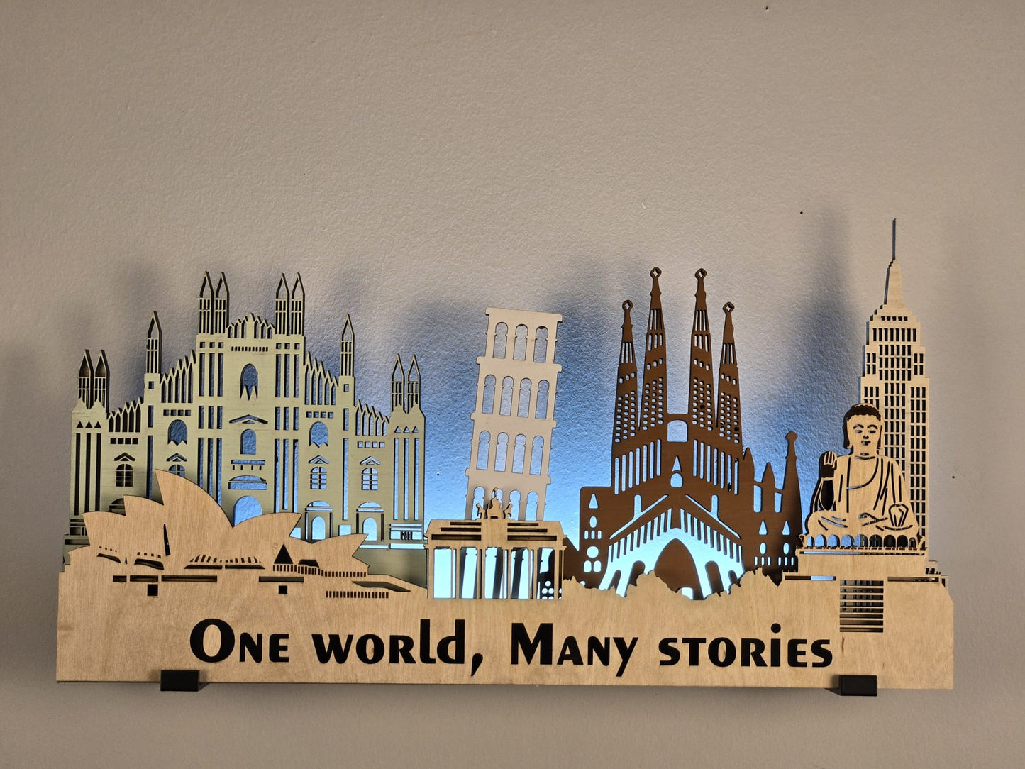 World Series - Europe 3D Layered Laser Cut Wooden Cityscape Wall Art - Modern Home Decor