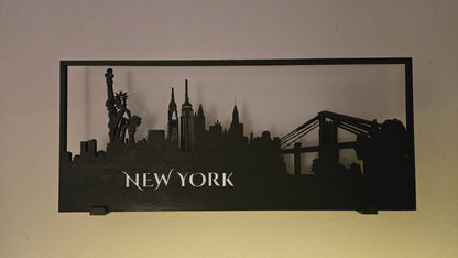 New York Skyline LED Wall Art | Laser-Cut Cityscape Silhouette Decor