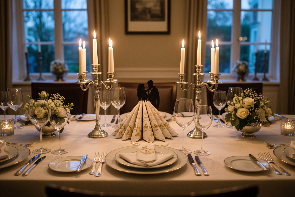 Bride & Groom Laser Cut Napkin Holder for Dinner Table