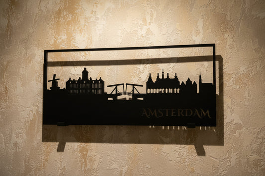 Amsterdam Skyline LED Wall Art | Laser-Cut Cityscape Silhouette Decor - Gazer Laser 