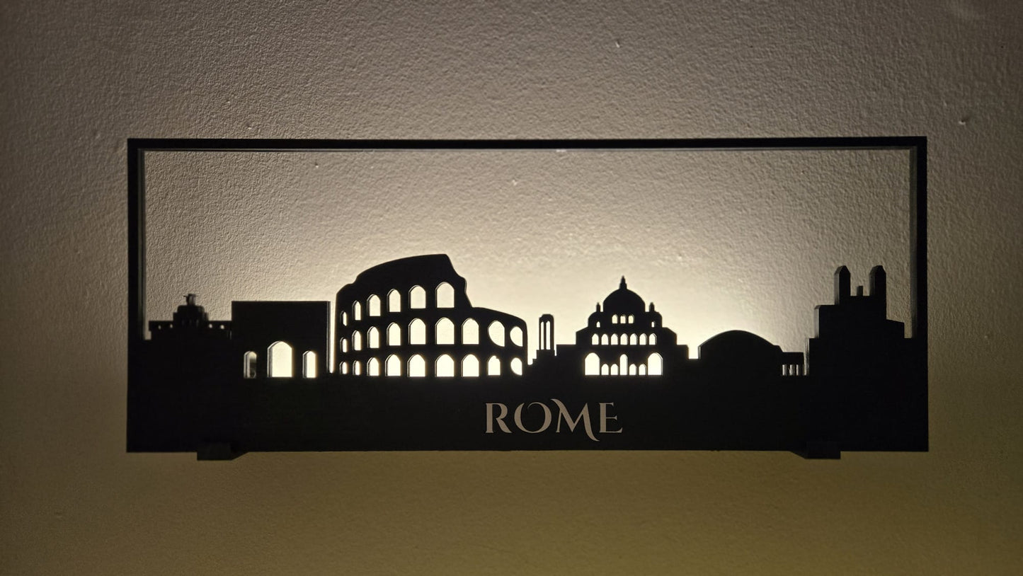 Rome Skyline wood material Wall Art – Laser-Cut Cityscape Décor