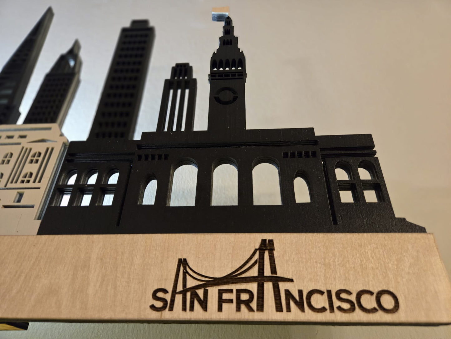 San Francisco Large Size Skyline 3D Layered Laser Cut Wooden Cityscape Wall Art