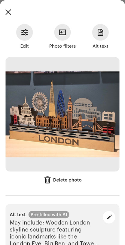 London City Skyline Wall Art – Layered Laser Cut Wooden Cityscape