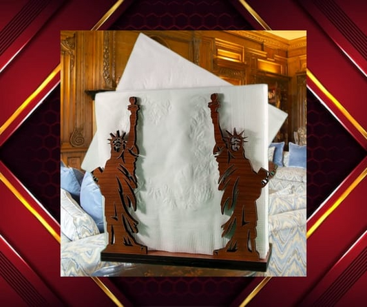 napkin holder natural wood laser cut