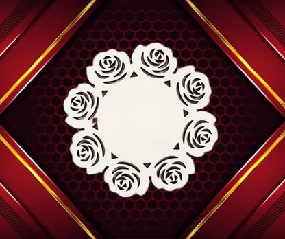 white coaster rose flower design