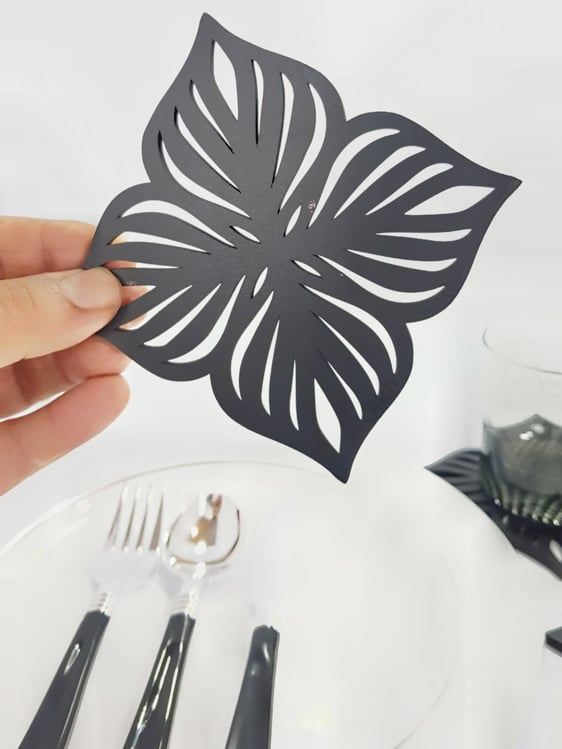 black laser cut coaster