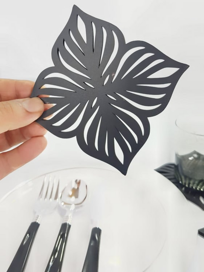 black laser cut coaster