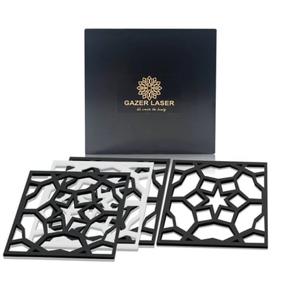 rectangle laser cut coaster