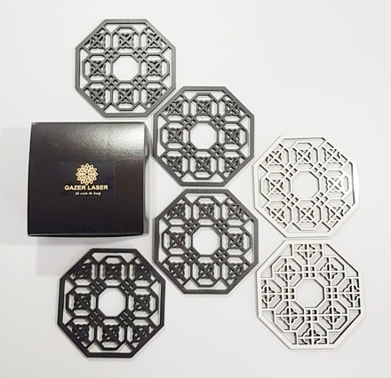 coaster octagonal laser cut