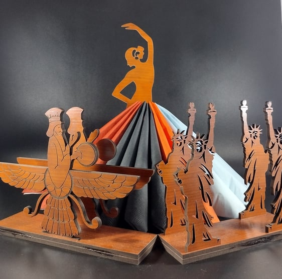 collection of natural wood laser cut