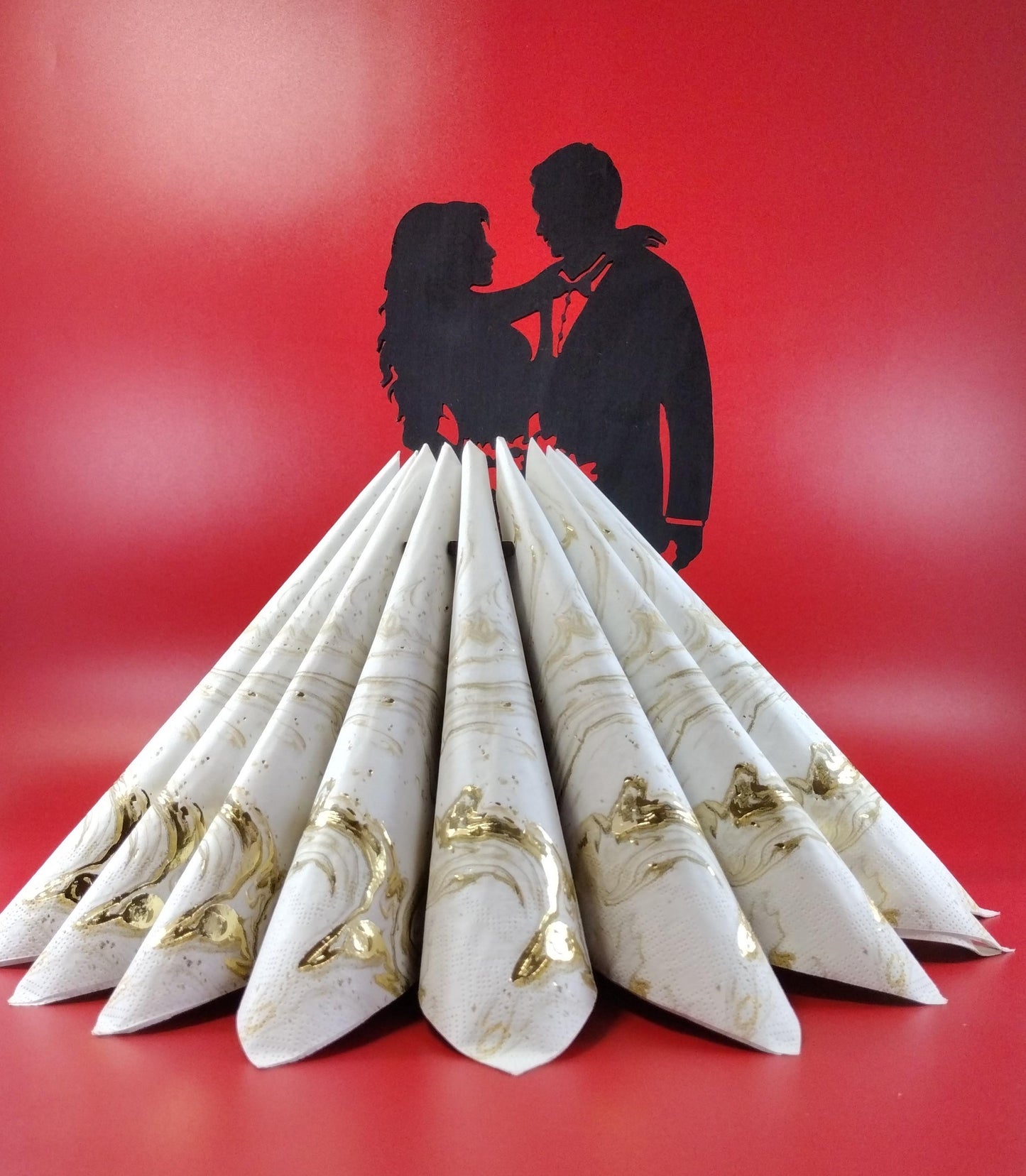 Bride & Groom Laser Cut Napkin Holder for Dinner Table