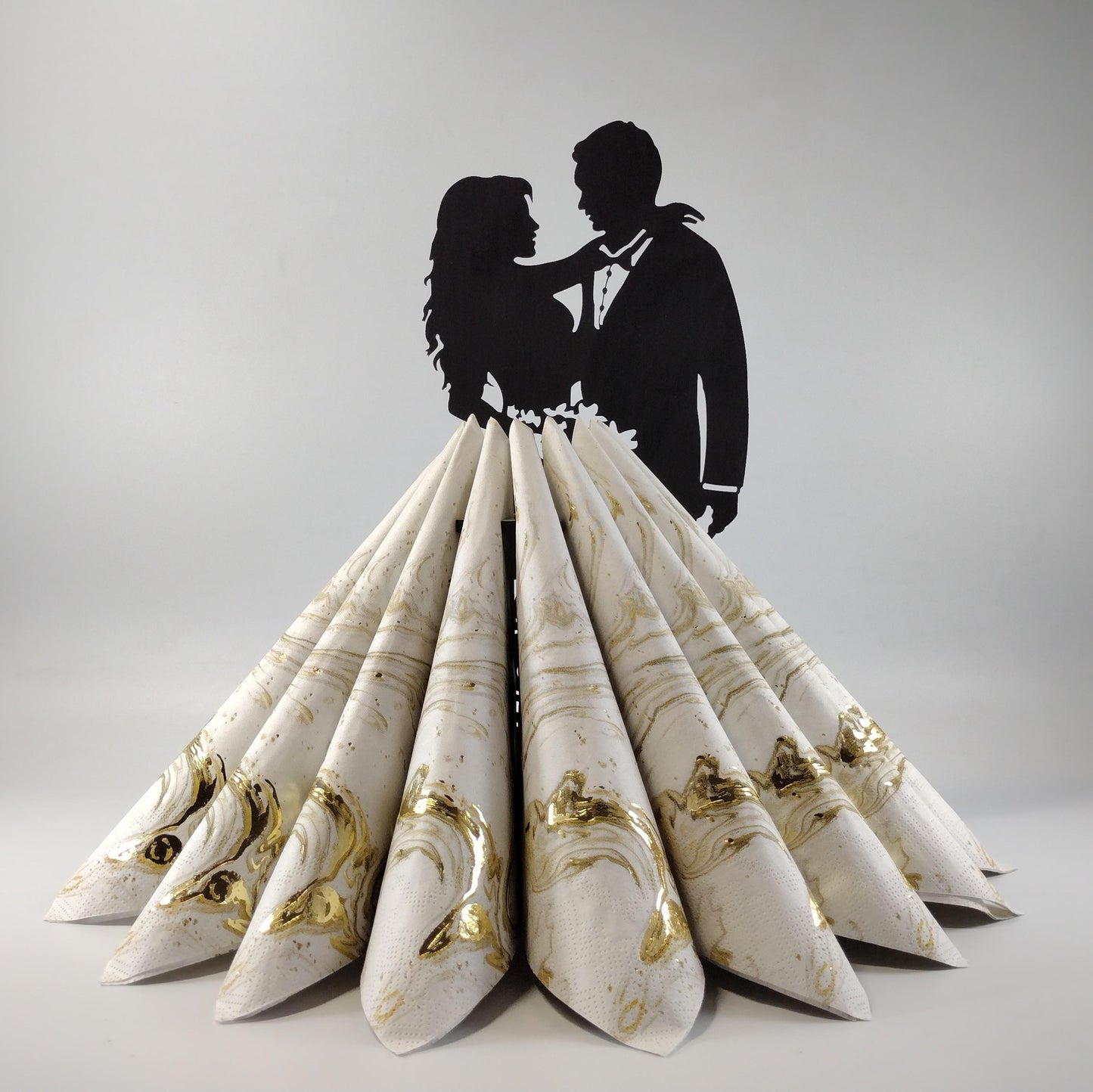 Bride & Groom Laser Cut Napkin Holder for Dinner Table