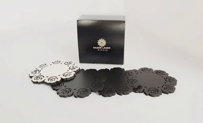 coaster set of 4 laser cut