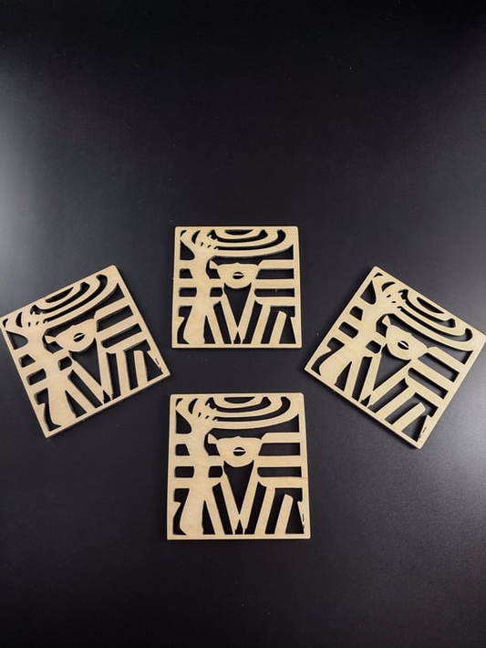 coaster with lady hat design
