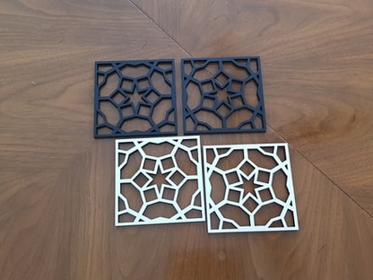 black and white coaster